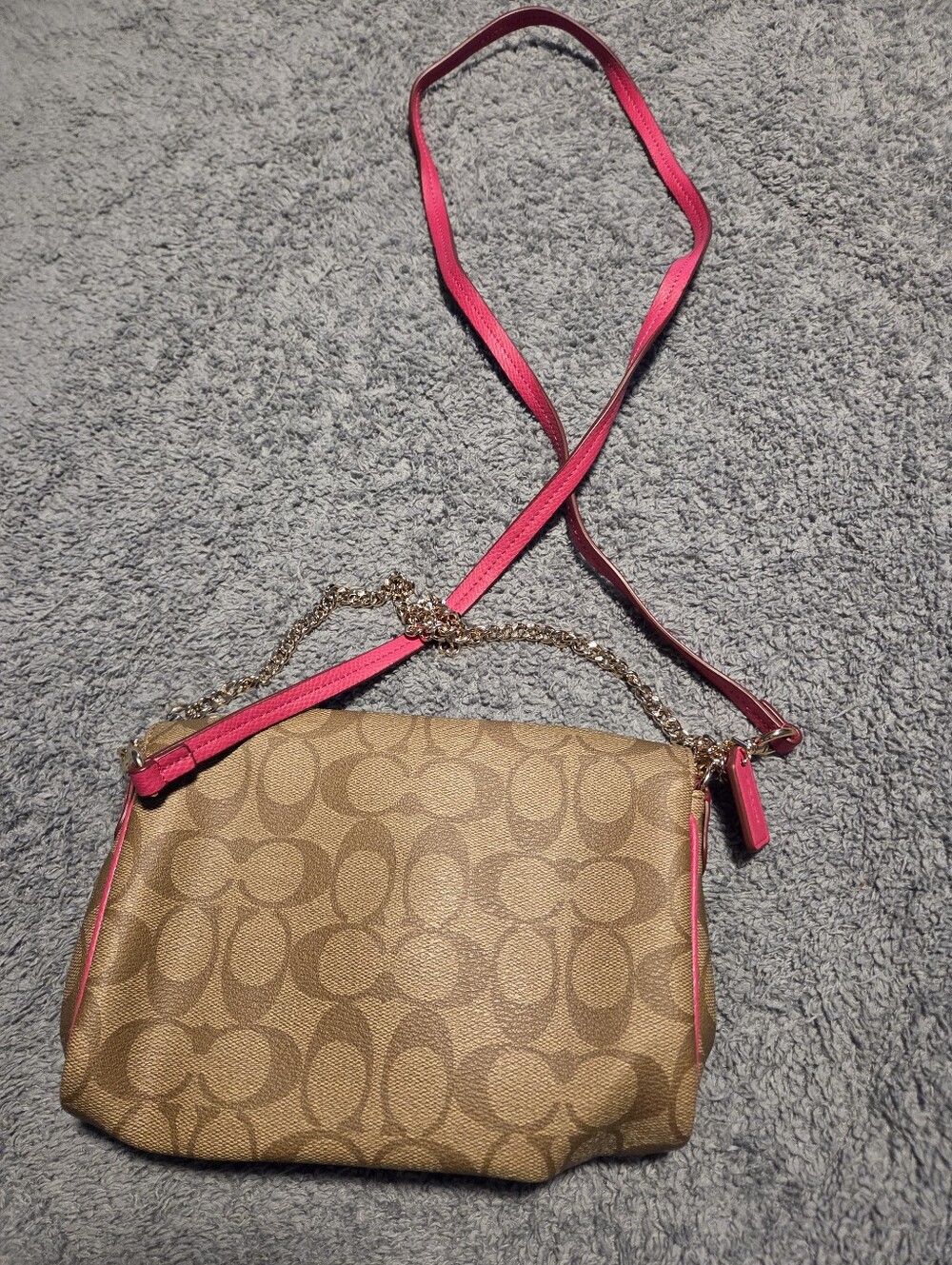 Coach Pink Crossbody Bag In Signature Canvas - Picture 4 of 5
